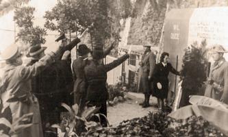 Ligne Maginot - PONT SAINT LOUIS (BARRAGE RAPIDE) - (Blockhaus pour canon) - Cérémonie au pont saint louis en présence  des familles des soldats italiens entre autre celles de Mario Lalli