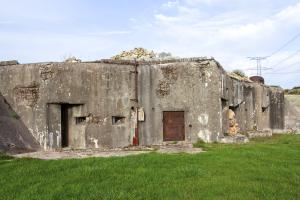 Ligne Maginot - BOVENBERG - BCA2 - (Casemate d'artillerie) - Les deux entrées : personnel à gauche, matériel à droite