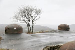 Ligne Maginot - EINSELING NORD - C72 - (Casemate d'infanterie) - En hiver...
A gauche cloche GFM type A, à droite cloche GFM modifiée en type B
