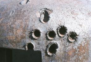 Ligne Maginot - EINSELING NORD - C72 - (Casemate d'infanterie - Simple) - Les dégâts de la cloche GFM