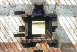 Ligne Maginot - ZIMMING - (Stand de tir) - Détail trémie JM-canon antichar