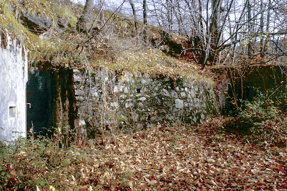 Ligne Maginot - PLANET - (Ouvrage d'infanterie) - Les deux blocs d'entrée et le mur de soutenement les reliant