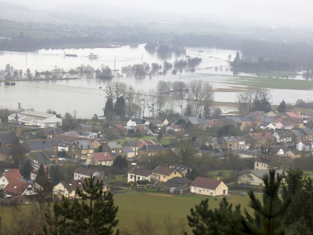 Ligne Maginot - BB82-B - LES FONZEES EST - (Observatoire d'infanterie) - Inondations de la Meuse en janvier 2018 vues de l'observatoire - JMBrams