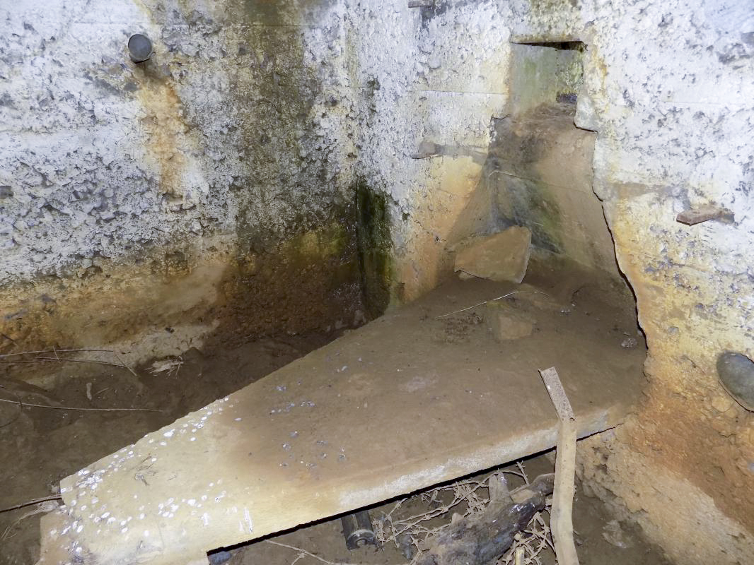 Ligne Maginot - 32B - RUISSEAU DE REVIGNY EST - (Blockhaus pour arme infanterie) - Table pour Hotchkiss avec trou pour grenade/cables à gauche - R Tucker