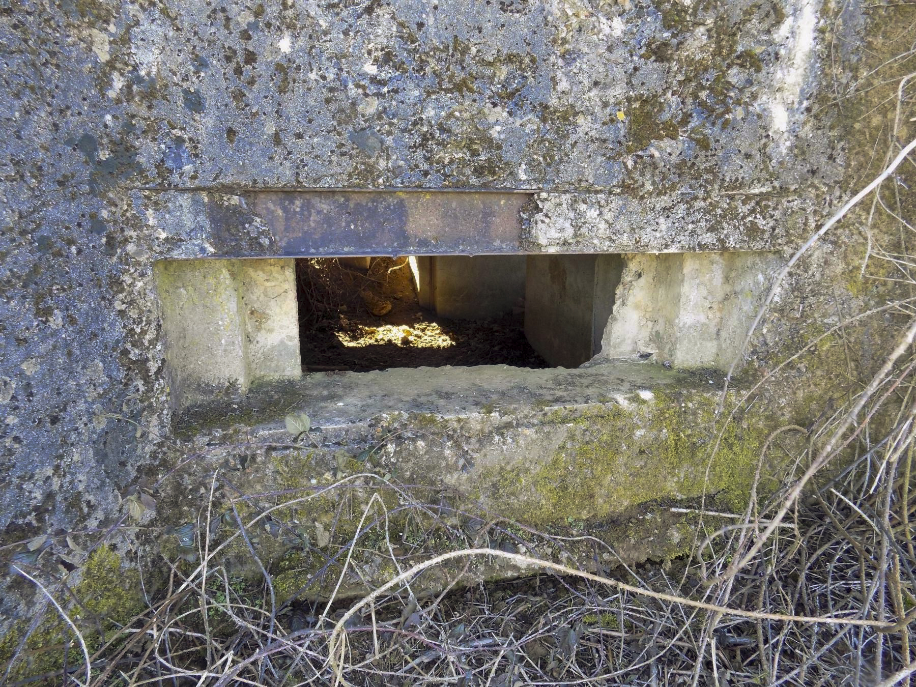 Ligne Maginot - MALANDRY - (Blockhaus pour canon) - Créneau AC frontal avec dégâts visible