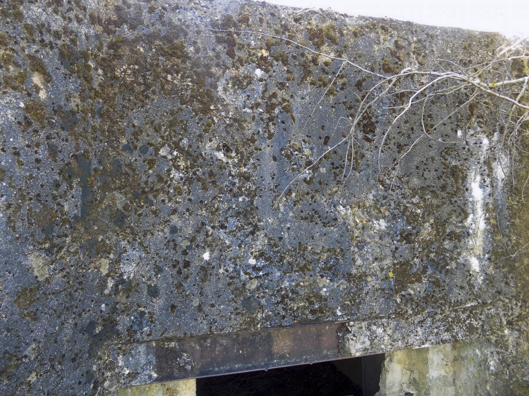 Ligne Maginot - MALANDRY - (Blockhaus pour canon) - Face frontale, les dégâts