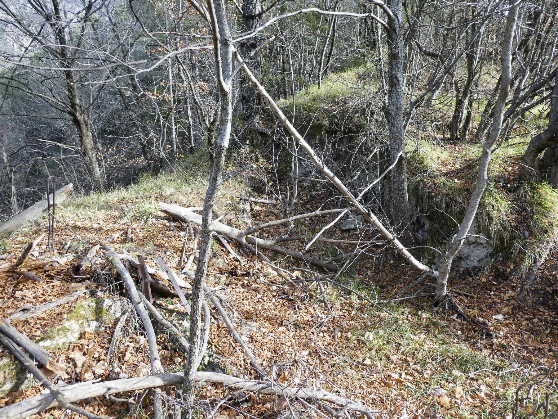 Ligne Maginot - O42 - LA COLETTA NORD - (Casemate d'infanterie - Simple) - Environnement
Excavation au dessus du bloc - ELLENA Daniel - CUNY Philippe