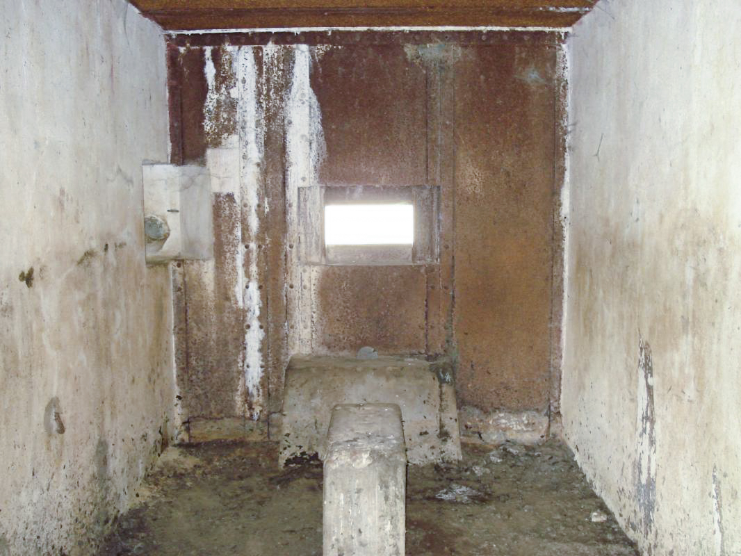 Ligne Maginot - A103 - LE BOCHET - (Blockhaus lourd type STG / STG-FCR - Double) - Face gauche, créneau Hotchkiss