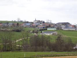 Ligne Maginot - MOULIN D'EUILLY - (Blockhaus pour canon) - Vue vers le Nord-Ouest, église d'Euilly