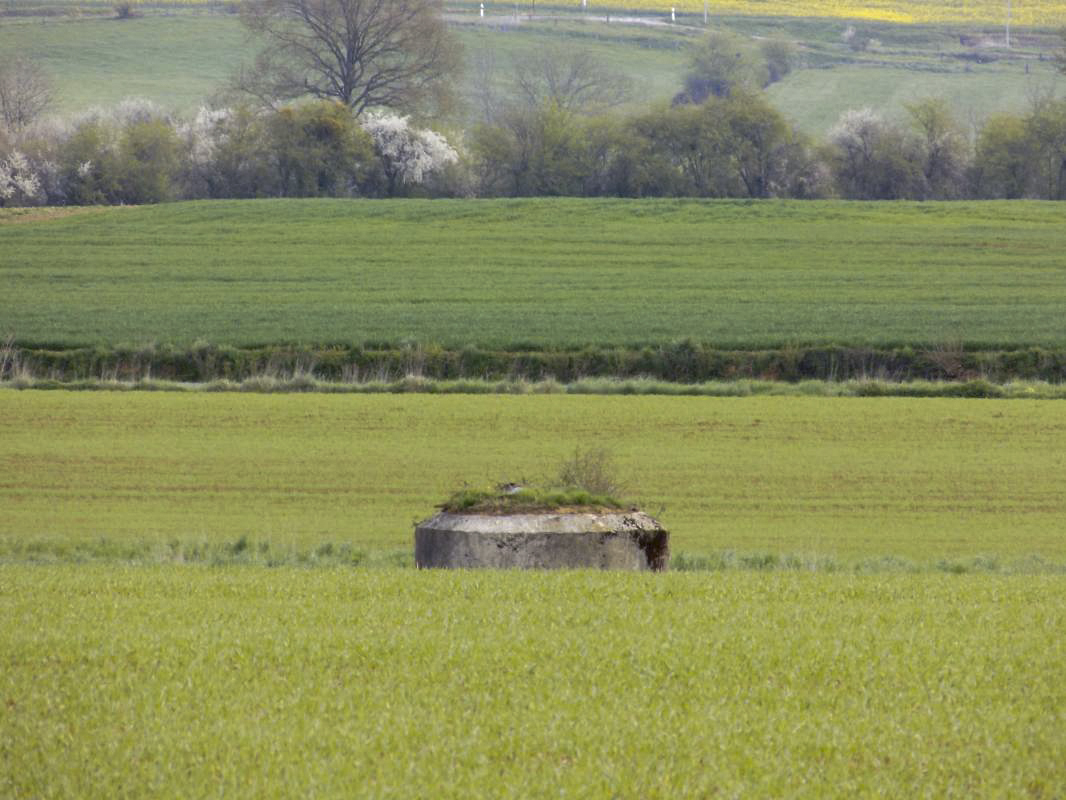 Ligne Maginot - 14C - FOND D'YVAUX OUEST - (Blockhaus pour arme infanterie) - Vue du créneau Hotchkiss droite vers le nord-est, 15-C