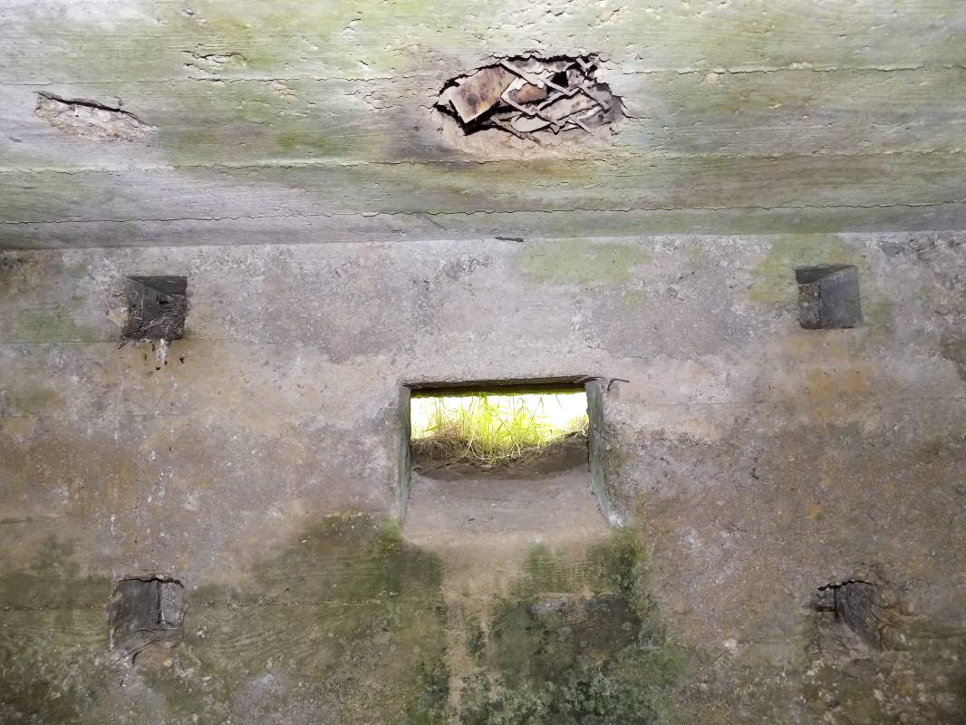 Ligne Maginot - 28 - FOND DE TURGEON - (Blockhaus pour arme infanterie) - Face frontale, créneau Hotchkiss