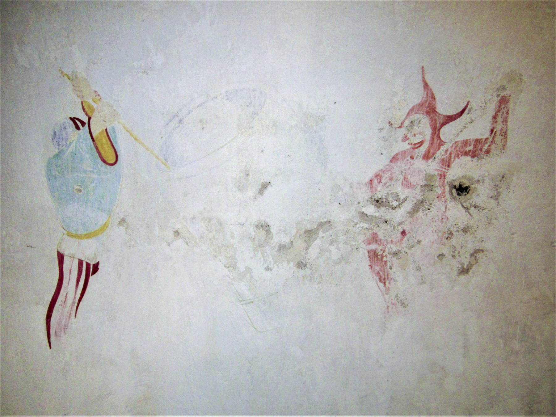 Ligne Maginot - FORT DUCROT - (PC de Secteur) - Fresque en cours de restauration
Elle représente les progrès de l'artillerie, ici une bombarde