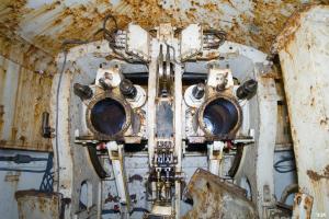 Ligne Maginot - MOLVANGE - A9 - (Ouvrage d'artillerie) - Bloc 4
Tourelle pour deux obusiers de 135 mm
La chambre de tir (les tubes ont été démontés)