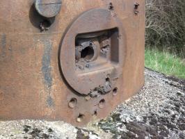 Ligne Maginot - MOIRY - (Casemate d'infanterie - Double) - Cloche GFM avec impacts 