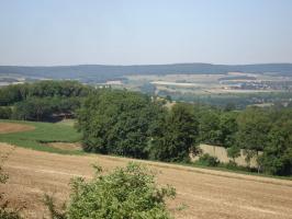 Ligne Maginot - SAPOGNE - (Ouvrage d'infanterie) - Vers l'ouest, casemate Sainte Marie tout au milieu (les cloches avec la peinture crème).