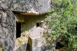 Ligne Maginot - LA HIGNY - (Casemate d'artillerie) - Créneau pour FM et puits pour les douilles
