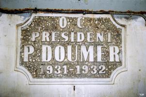 Ligne Maginot - FERMONT - A2 - (Ouvrage d'artillerie) - Bloc 3
Plaque portant le nom de baptême du bloc 'Observatoire Cuirassé Président Paul Doumer' du nom du Président de la République assassiné en 1932 