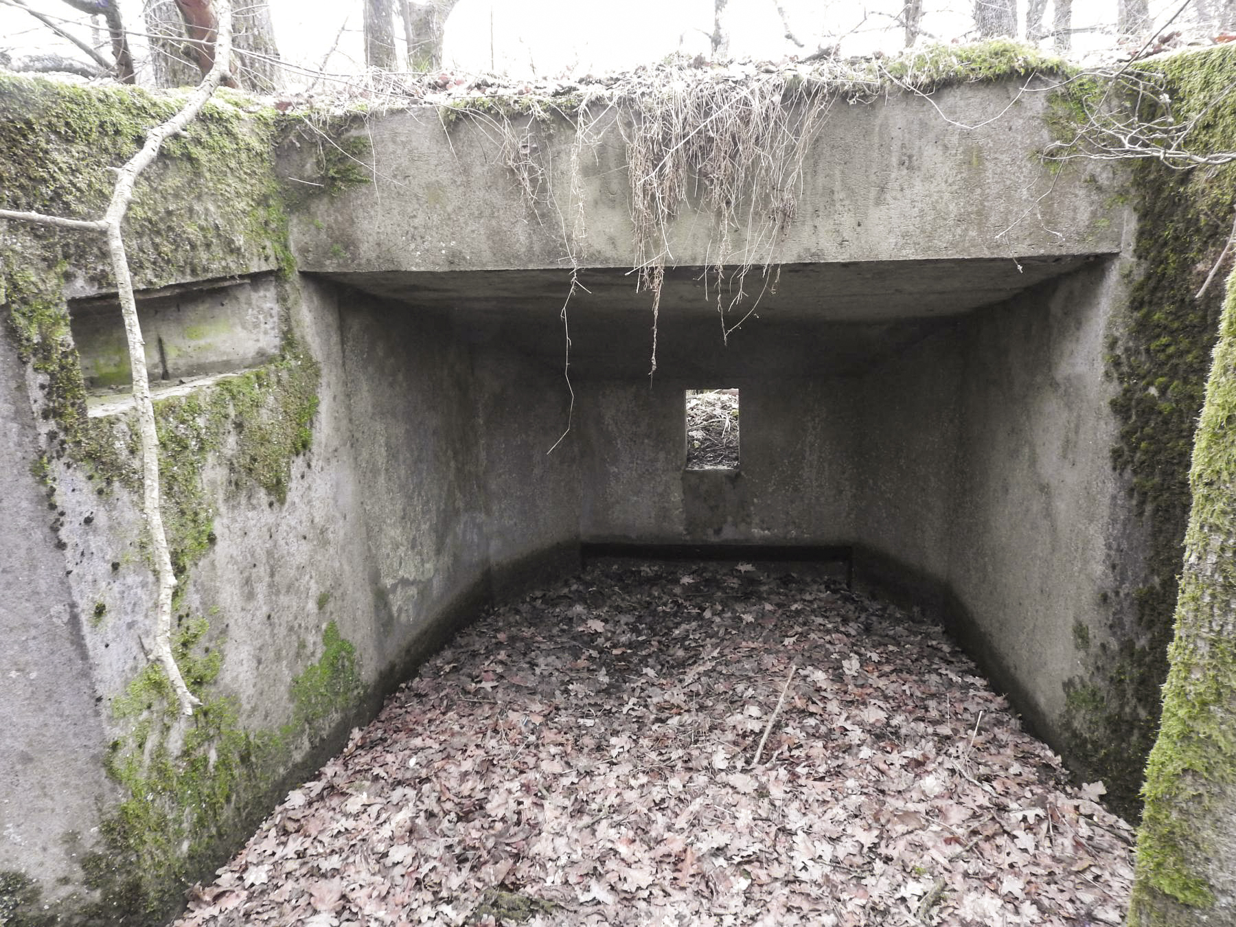 Ligne Maginot - SCHIRMENSTUDEN 10 - (Blockhaus pour arme infanterie) - La chambre de tir vers l'Ouest avec à gauche un créneau de défense vers l'arrière. - STENGER Mathieu