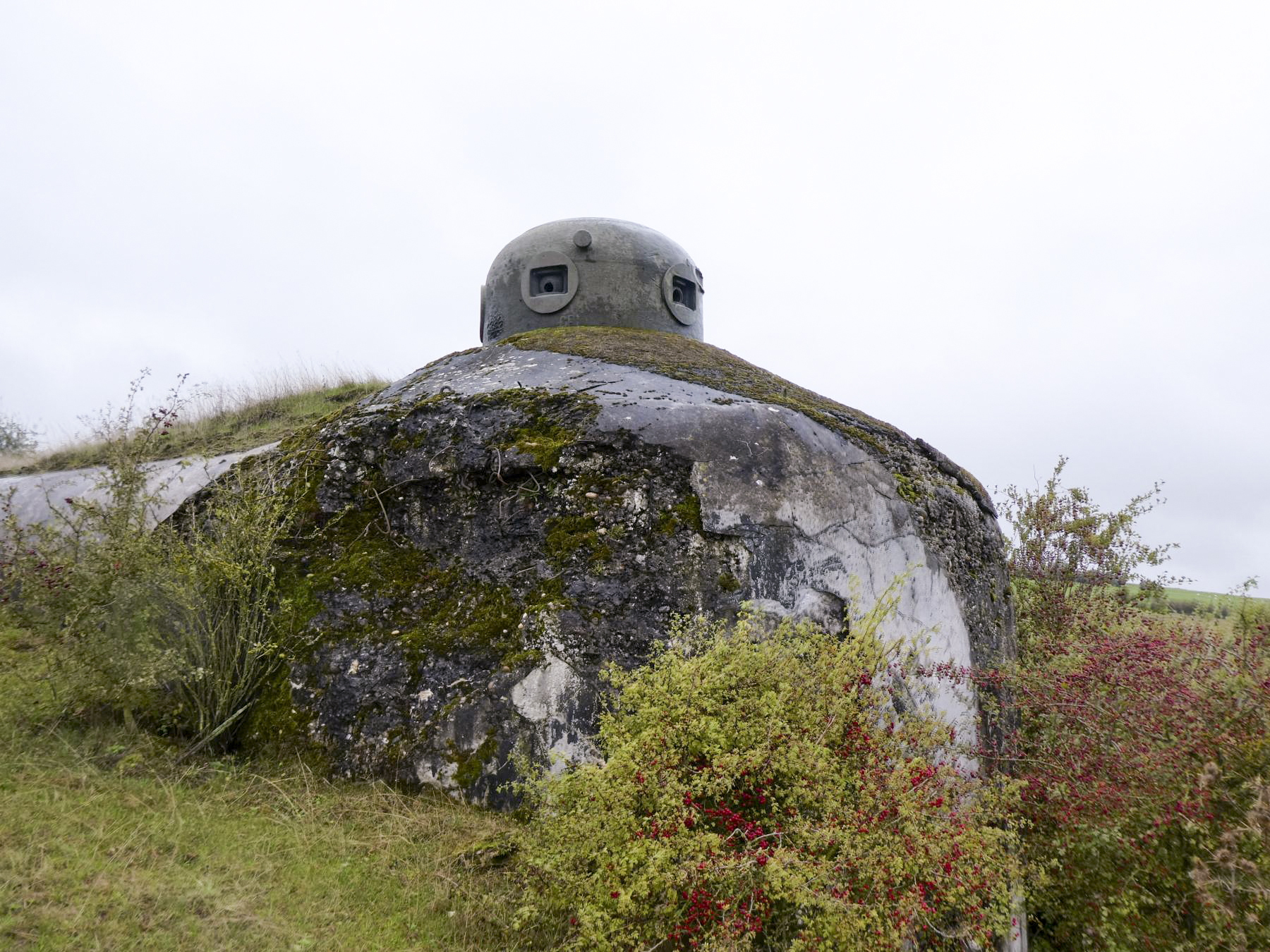 Ligne Maginot - MARGUT - (Casemate d'infanterie - Simple) - L'une des cloches GFM type B du bloc. Noter la façon dont elle se découpe sur l'horizon, très visible de l'ennemi.