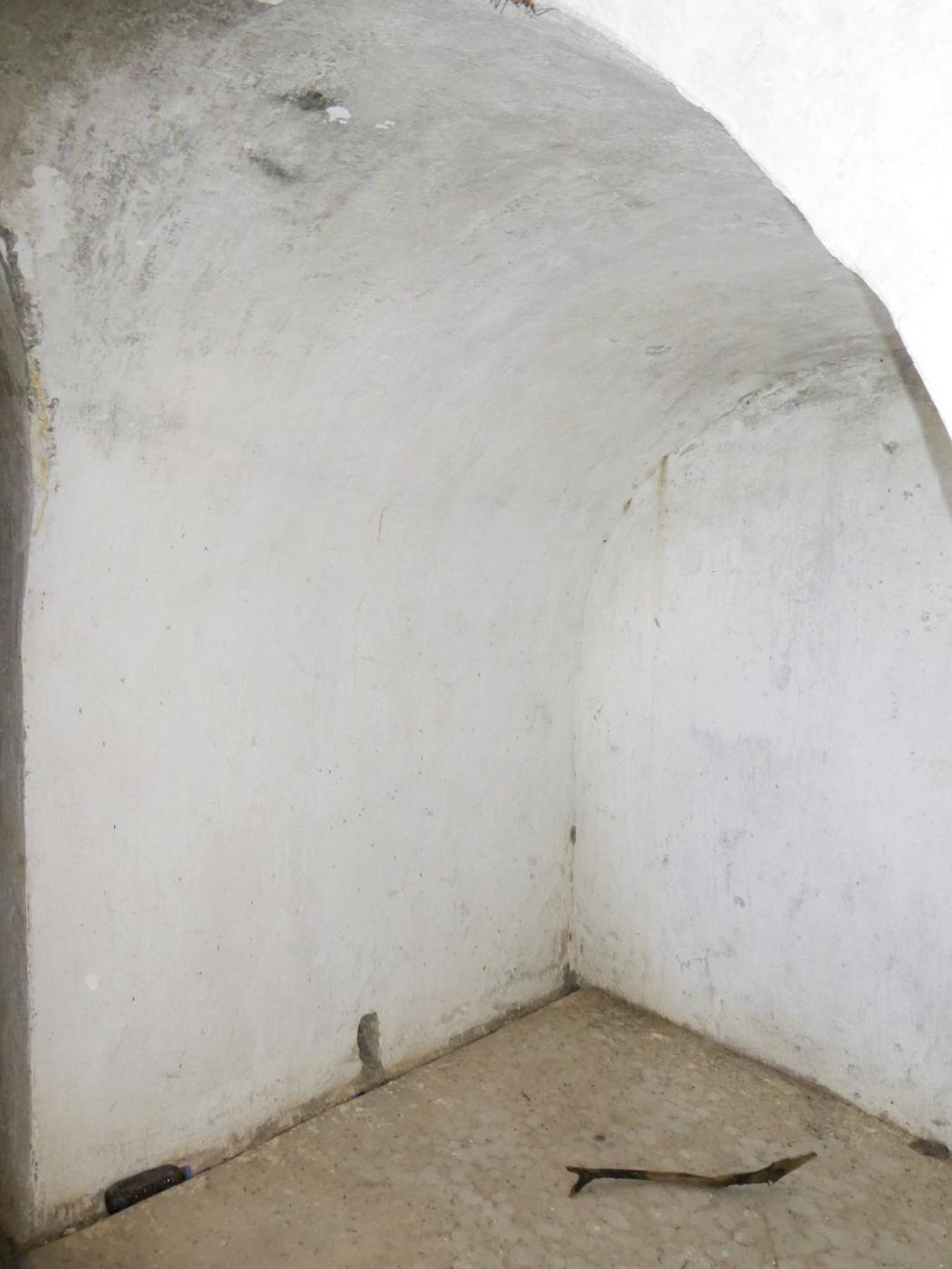 Ligne Maginot - PLANET - (Ouvrage d'infanterie) - Bloc 5
Au pied du bloc, l'alvéole pour les munitions des mitrailleuses. - ELLENA Daniel - CUNY Philippe