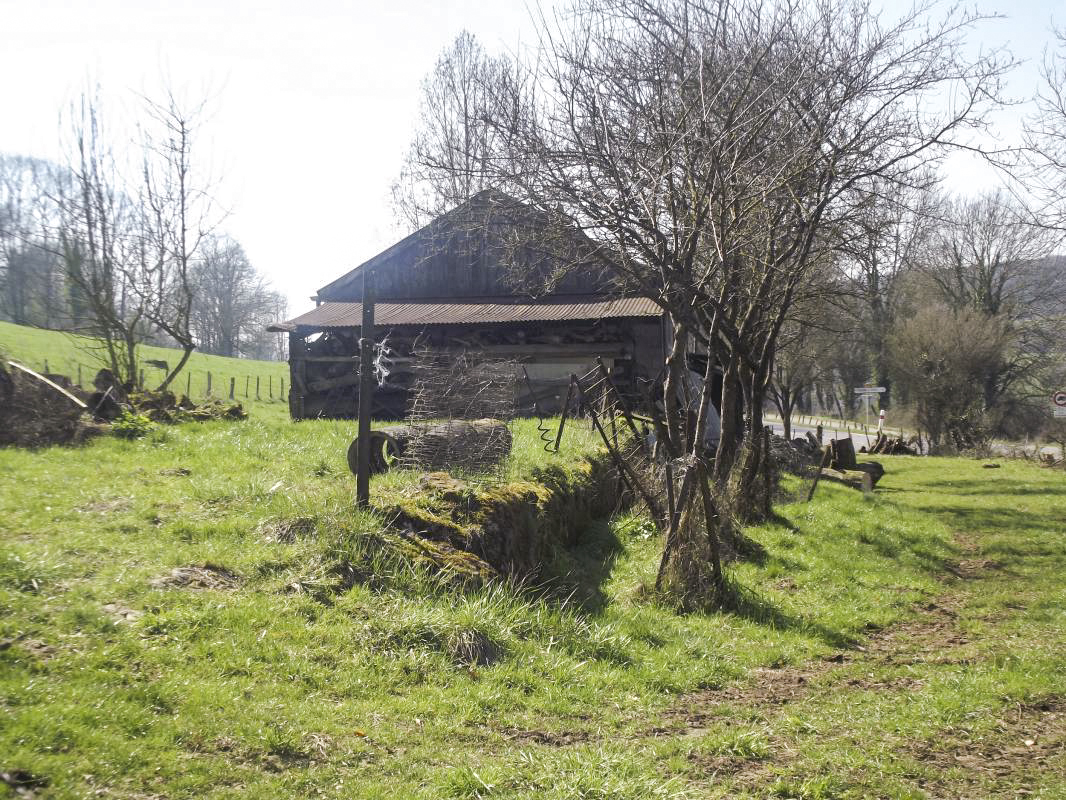 Ligne Maginot - THONNELLE - (Camp de sureté) - Vue sur les fondations d'un bâtiment disparu, on remarque la queue de cochon planté au milieu. - David HARMAND