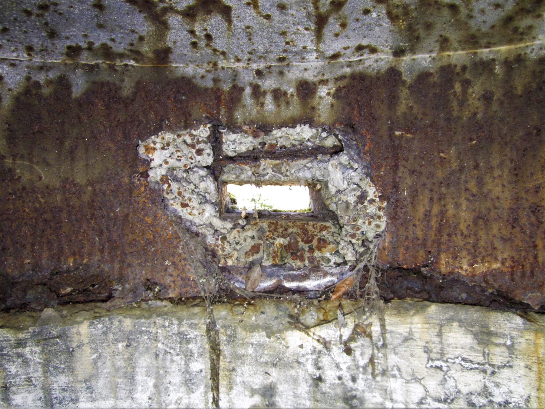 Ligne Maginot - B22 - ECLUSE 66 SUD - (Blockhaus pour arme infanterie) - Créneau aménagé à l'arrière de la coupole