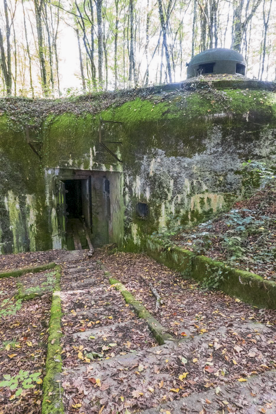 Ligne Maginot - HOBLING - A23 - (Ouvrage d'infanterie) - Bloc 2
Des escaliers mènent à l'entrée qui est dominée par une cloche GFM - Michel Teiten