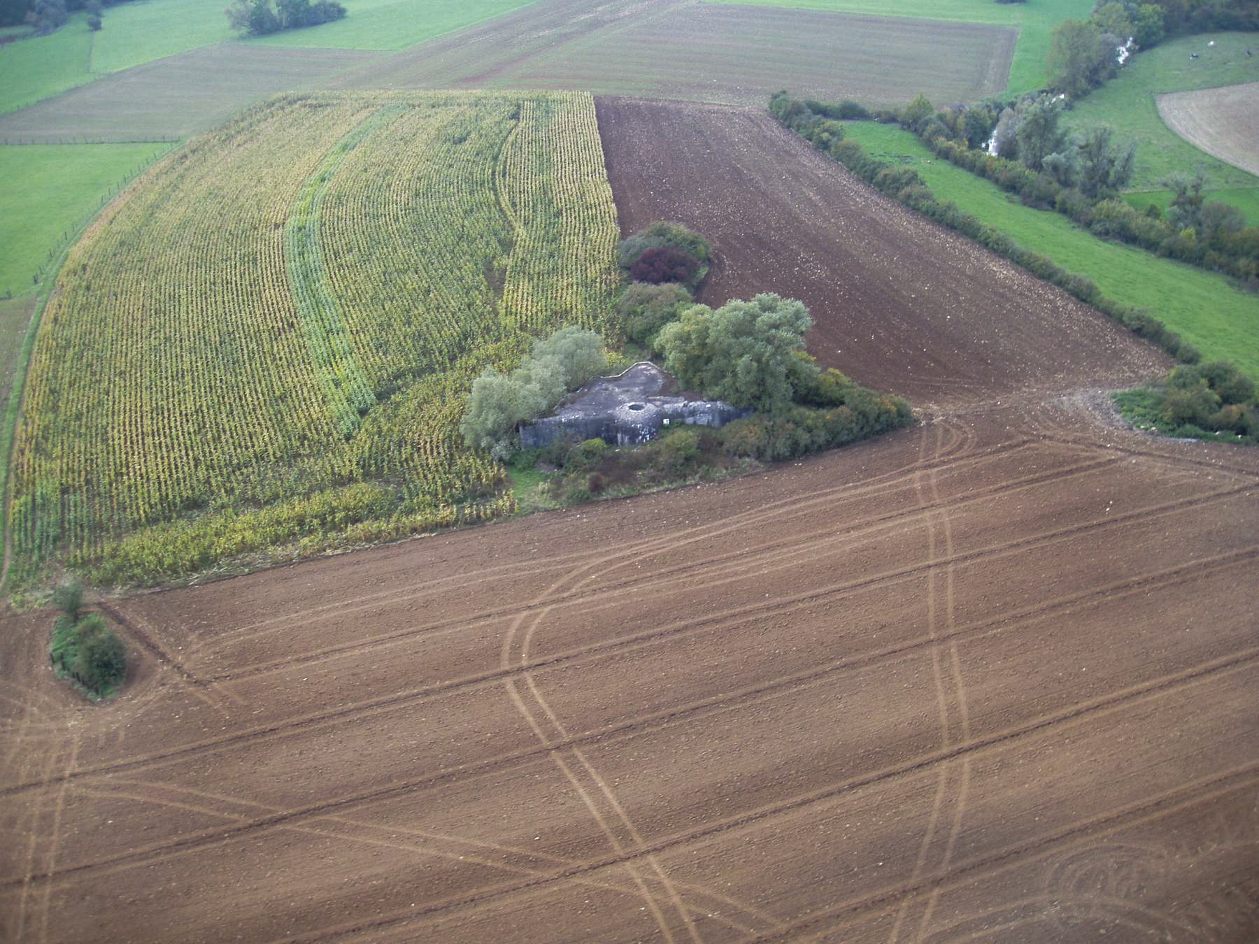 Ligne Maginot - CEZF-16 - C2 - CREHANGE SUD - (Blockhaus lourd type STG / STG-FCR - Double) - Vue aérienne du bloc.