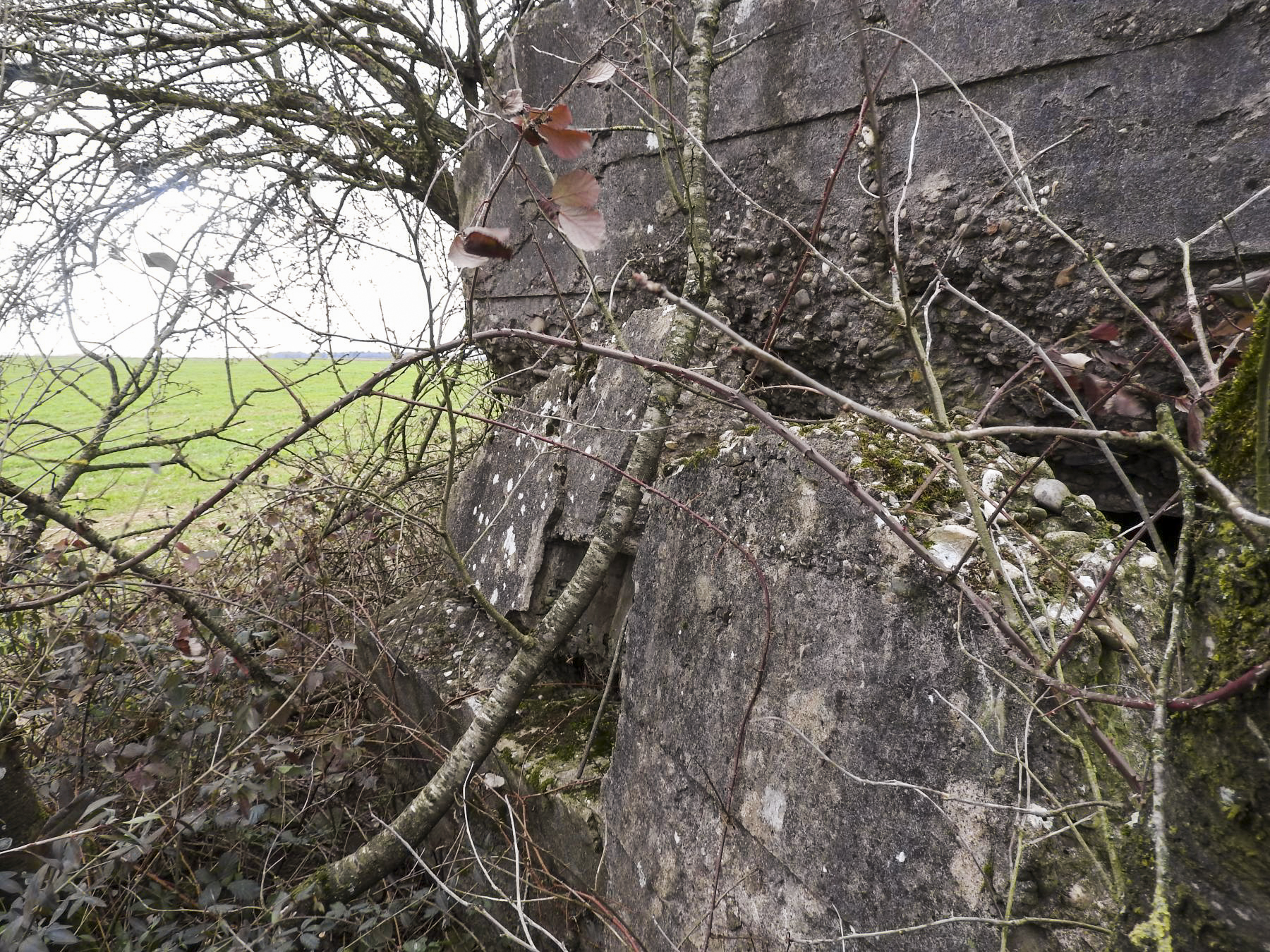 Ligne Maginot - BLANKHECK - (Blockhaus pour arme infanterie) - La deuxième chambre de tir est détruite. On distingue un créneau secondaire pour FM à gauche. - STENGER Mathieu