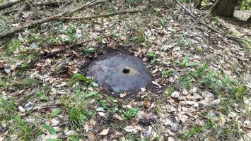 Ligne Maginot - HOCHWALD HAUT AVANT - BLOC 20 - O7 - (Observatoire d'artillerie) - La cloche GFM-J2, complétement noyée dans la dalle lors de la reconstruction de l'observatoire effectuée après guerre