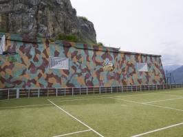 Ligne Maginot - RIMPLAS (RS) - (Ouvrage d'artillerie) - Le mur d'escarpe repeint