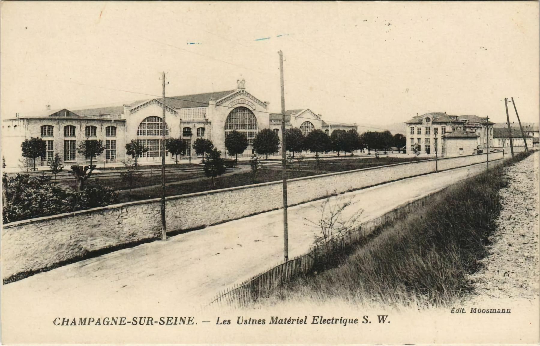 Ligne Maginot - SCHNEIDER-WESTINGHOUSE (SW) - Le Matériel électrique SW - Schneider-Westinghouse 
Les usines de Champagne sur Seine ou ont été produits les matériels SW équipant la ligne Maginot. 

Carte postale