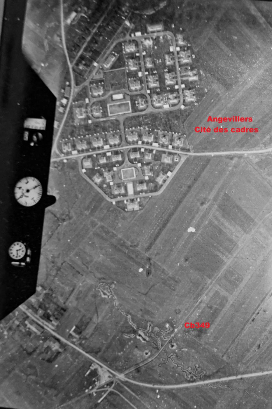 Ligne Maginot - CB349 - ANGEVILLERS SUD - (Blockhaus pour arme infanterie) - Vue aérienne du 11 mars 1940.
Mission 66 Alt 2000 
Observateur Lt Gaubert - Armée Française 