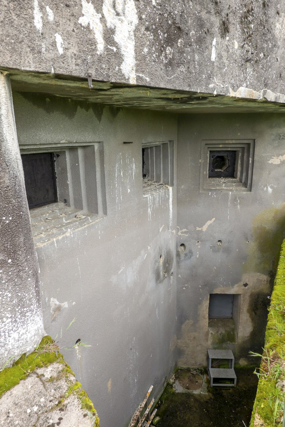 Ligne Maginot - SCHOENENBOURG - (Ouvrage d'artillerie) - Bloc 6
Créneaux de la casemate
Noter l'issue de secours au fond du fossé diamant - Michel Teiten