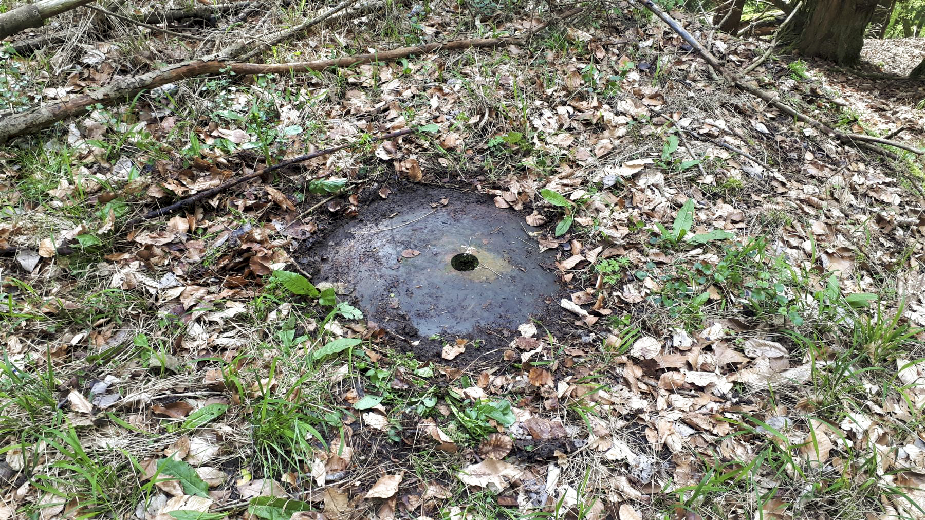 Ligne Maginot - HOCHWALD HAUT AVANT - BLOC 20 - O7 - (Observatoire d'artillerie) - La cloche GFM-J2, complétement noyée dans la dalle lors de la reconstruction de l'observatoire effectuée après guerre - Gregory Fuchs