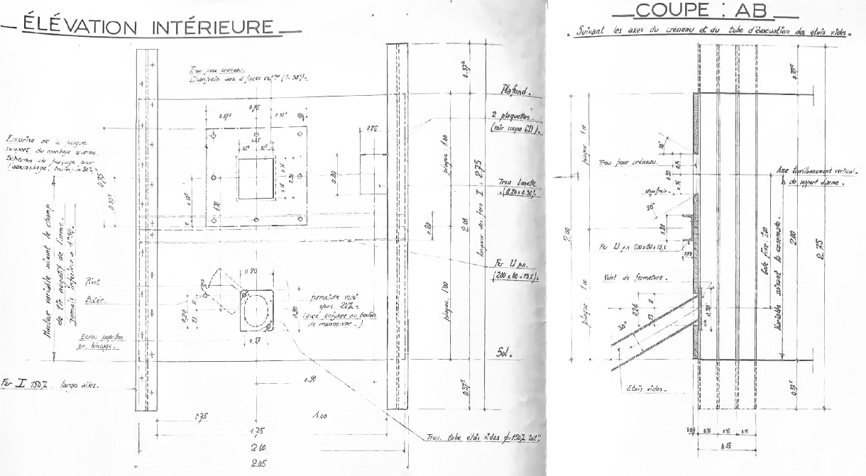 Ligne Maginot - Embrasure Hotchkiss type SFAM - 