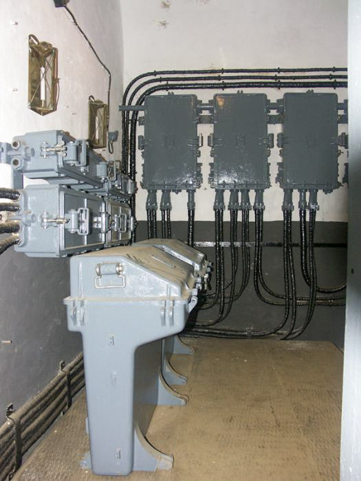 Ligne Maginot - GALGENBERG - A15 - (Ouvrage d'artillerie) - Central téléphonique principal
Vue du central principal de l'ouvrage du Galgenberg 
Tables et panneaux muraux d'abonnés au premier plan