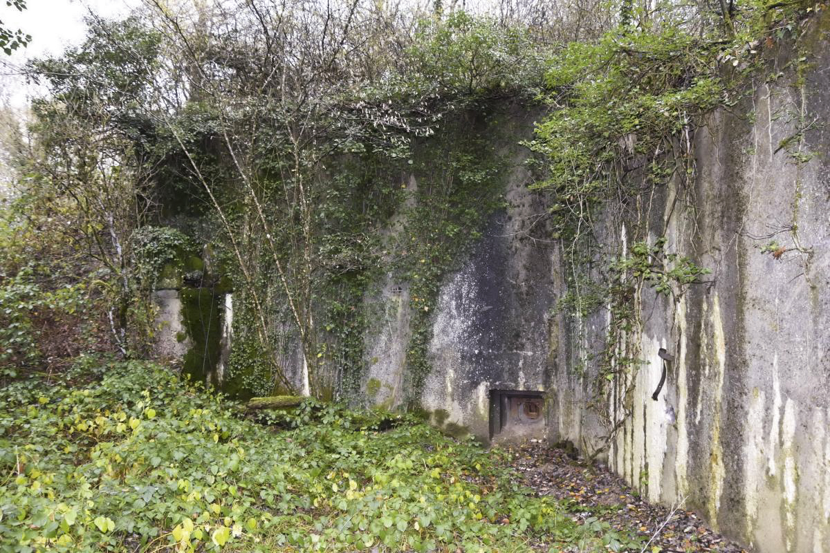 Ligne Maginot - OBERHEIDE - A14 - (Ouvrage d'infanterie) - Créneau FM casemate nord. Il se situe juste au-dessus du fossé diamant comblé.