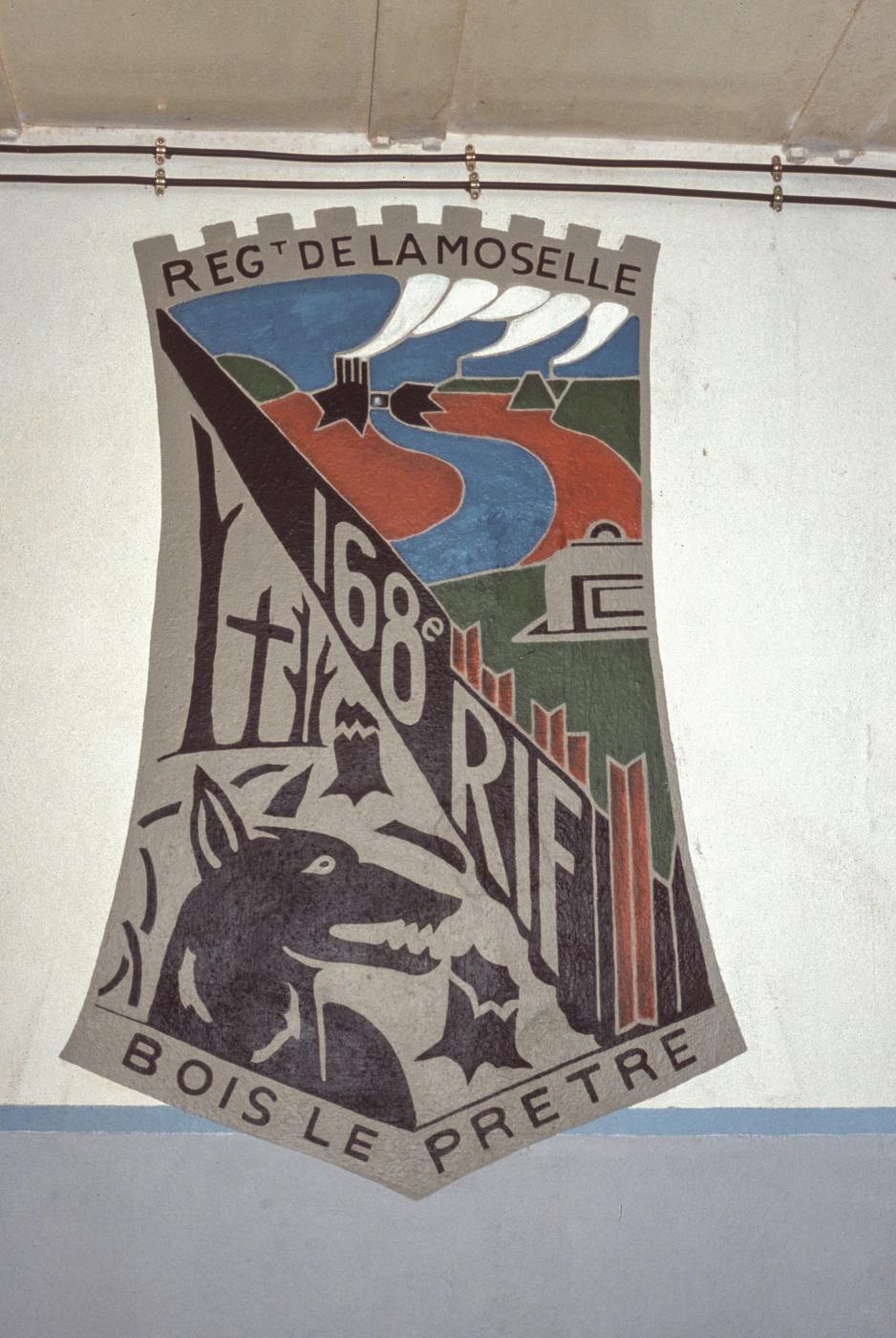 Ligne Maginot - BOIS KARRE - A12 - (Ouvrage d'infanterie) - Reproduction faite dans l'ouvrage de l'insigne du 168° RIF par Mme GOBY - MANSUY Michel