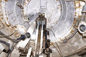 Ligne Maginot - SENTZICH - A16 - (Ouvrage d'infanterie) - Tourelle mitrailleuse
Etage supérieur
Vue par la trappe d'accès de la chambre de tir