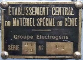 Ligne Maginot - SENTZICH - A16 - (Ouvrage d'infanterie) - Plaque de moteur du Génie