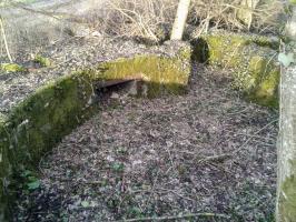 Ligne Maginot - DC6 - (Cuve pour canon) - La cuve est à environ 20 mètres de ce qui fut le dépôt du Bois du Fayel. Là aussi la nature a repris sa place et on voit encore la forme circulaire de la dite cuve envahie de plantes et autres herbes.