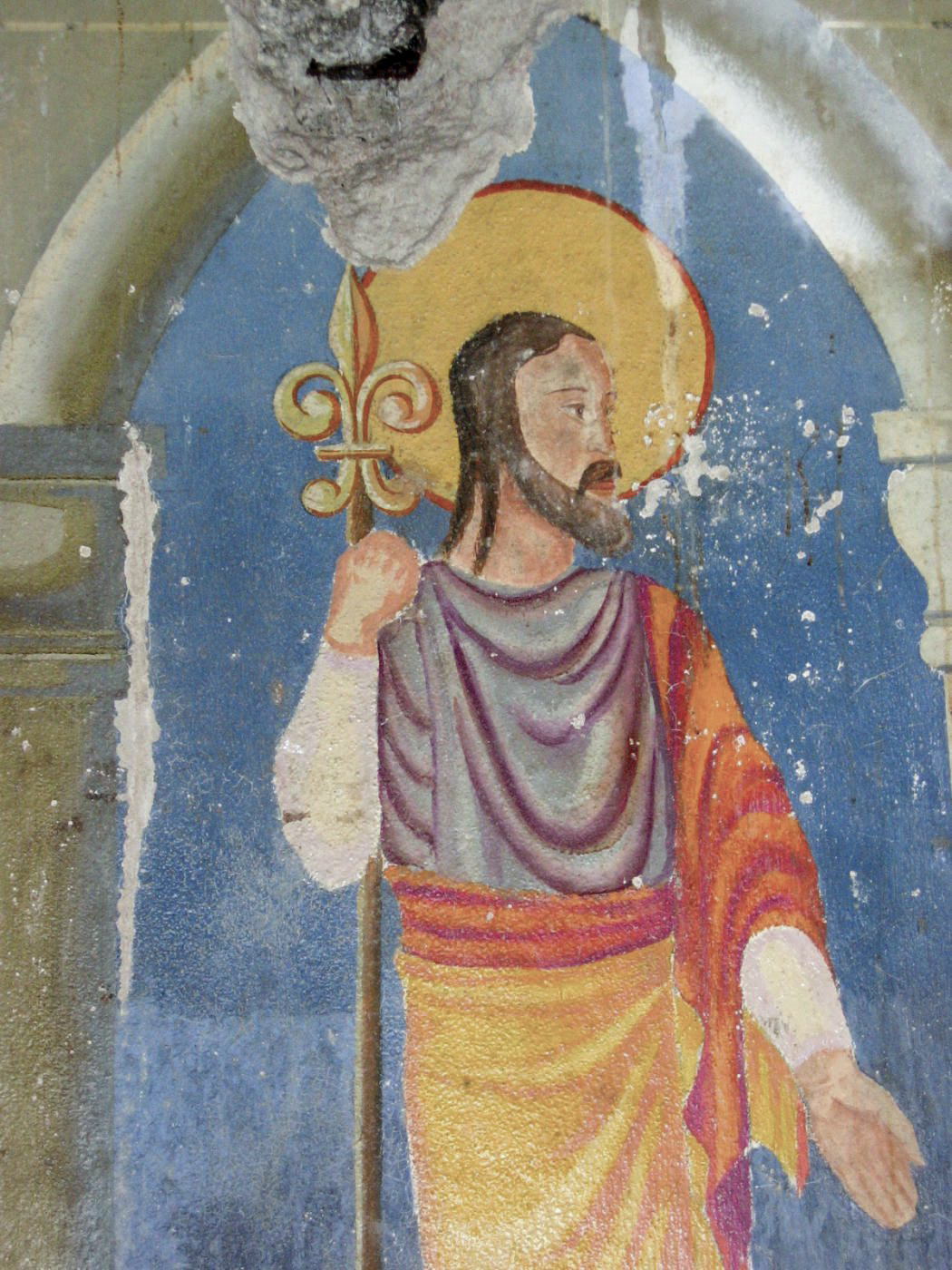 Ligne Maginot - SOETRICH - A11 - (Ouvrage d'artillerie) - M1
Saint Joseph à la droite de la Vierge dans la chapelle peinte par Charpentier et Tinet. - Michel Teiten