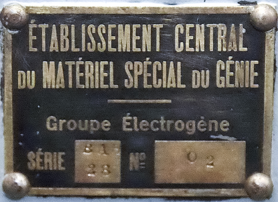 Ligne Maginot - SENTZICH - A16 - (Ouvrage d'infanterie) - Plaque de moteur du Génie