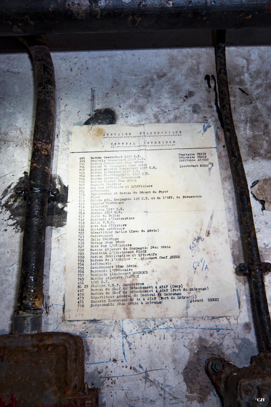 Ligne Maginot - ROCHONVILLERS - A8 - (Ouvrage d'artillerie) - Sous-station B
Liste des numéros des abonnées - Lia VERMEULEN