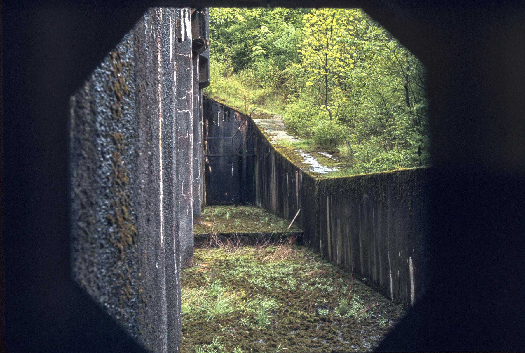 Ligne Maginot - METRICH - A17 - (Ouvrage d'artillerie) - Bloc 1
Vu du fossé par le créneau qui le défend - MANSUY Michel