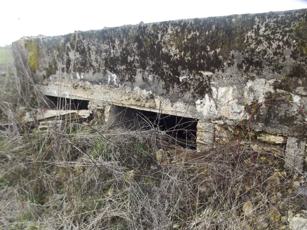 Ligne Maginot - MM272 - LE RATENTOUT OUEST - (Casemate d'artillerie) - La façade arrière, les ouvertures sont d'origine.
On remarque la partie obstruée à droite.