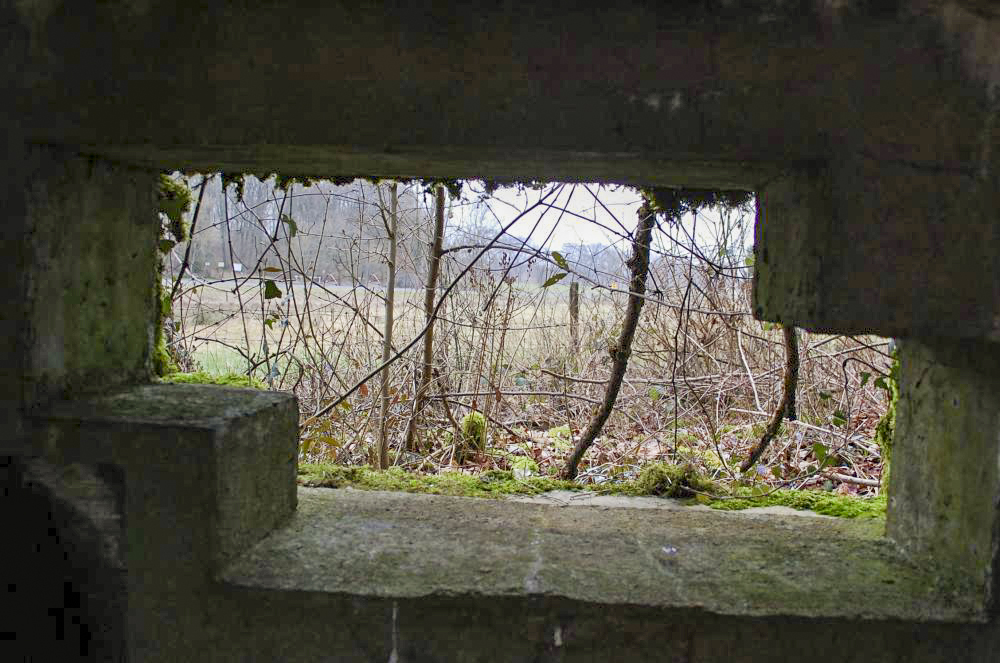 Ligne Maginot - Dbo11 ( Blockhaus pour canon ) - Vue au travers du créneau de tir