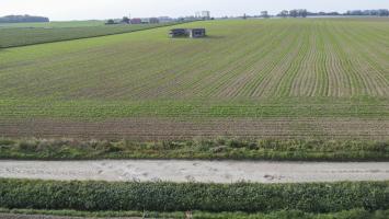 Ligne Maginot - 418B - GODELINS - (Barrage de Route) - Le barrage de route, au fond A49 Glycines