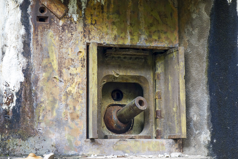 Ligne Maginot - SIMSERHOF - (Ouvrage d'artillerie) - Bloc 6
L'un des trois canons de 75/32 - Michel Teiten